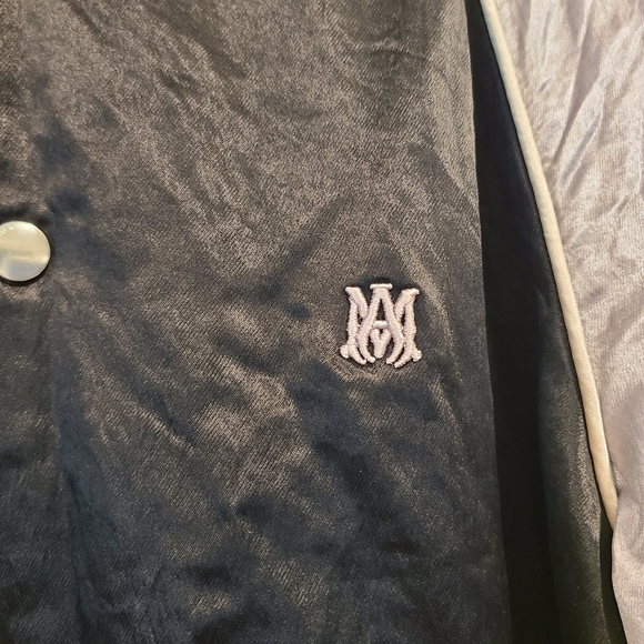 Amiri Black & Gray Satin Bomber Jacket - Picture 5 of 14